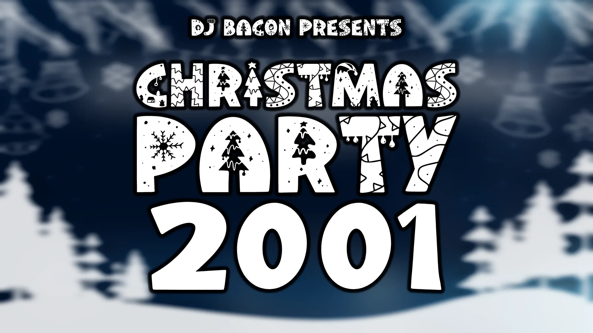 Wide artwork for Christmas Party 2001